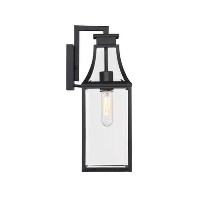Savoy House Emery 1Lt 16" Outdoor Wall Lantern, Black/Clear Beveled