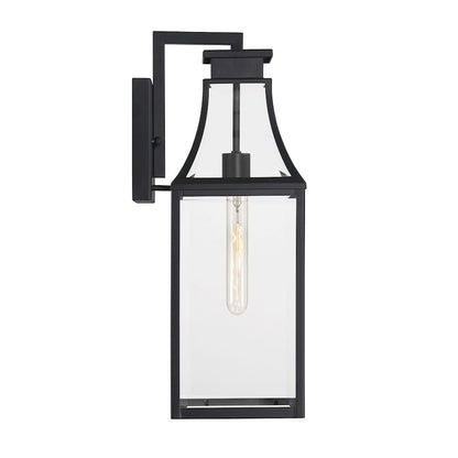 Savoy House Emery 1Lt 20" Outdoor Wall Lantern, Black/Clear Beveled