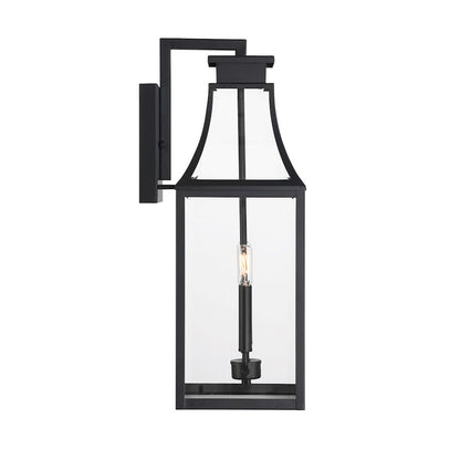 Savoy House Emery 2Lt Outdoor Wall Lantern, Matte Black/Clear Beveled