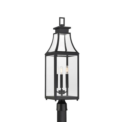 Savoy House Emery 3Lt Outdoor Post Lantern, Matte Black/Clear Beveled - 5-609-BK