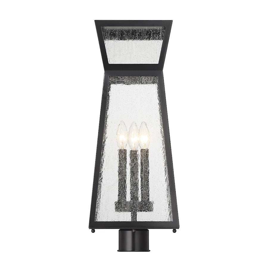 Savoy House Millford 3-Light Outdoor Post Lantern, Matte Black