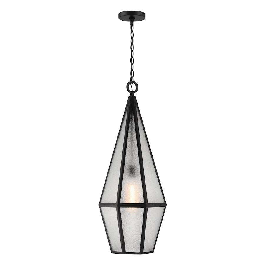 Savoy House Peninsula 1-Light Outdoor Hanging Lantern, Matte Black