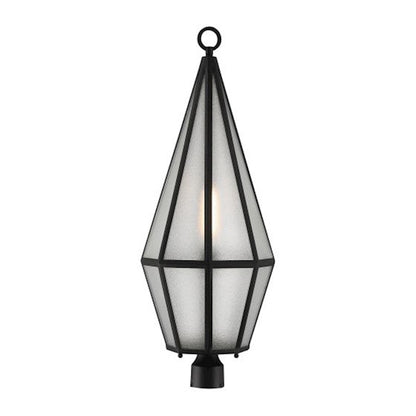 Savoy House Peninsula 1 Light Outdoor Post Lantern, Matte Black/Art