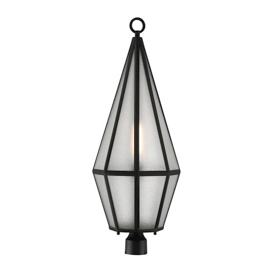 Savoy House Peninsula 1 Light Outdoor Post Lantern, Matte Black/Art