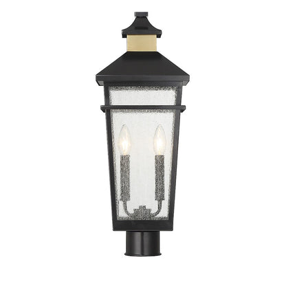 Savoy House Kingsley 2Lt Outdoor Post Lantern, Black/Brass