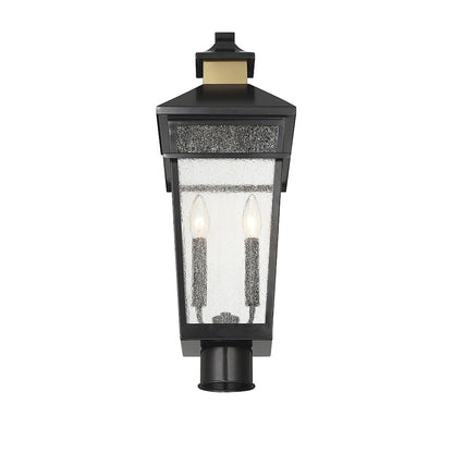 Savoy House Kingsley 2Lt Outdoor Post Lantern, Black/Brass