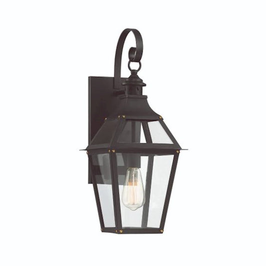 Savoy House Jackson 1Lt 22" Outdoor Wall Lantern, Black/Gold - 5-721-153