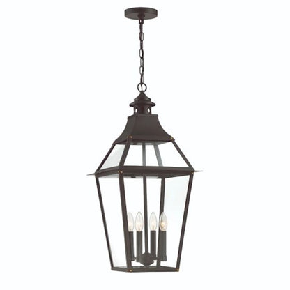 4 Light Outdoor Pendant, Black