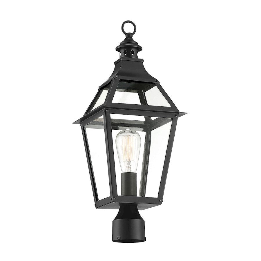 Savoy House Jackson 1 Light Outdoor Post Lantern, Black/Gold