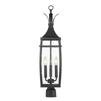 Savoy House Montpelier 3-Light Outdoor Post Lantern, Matte Black