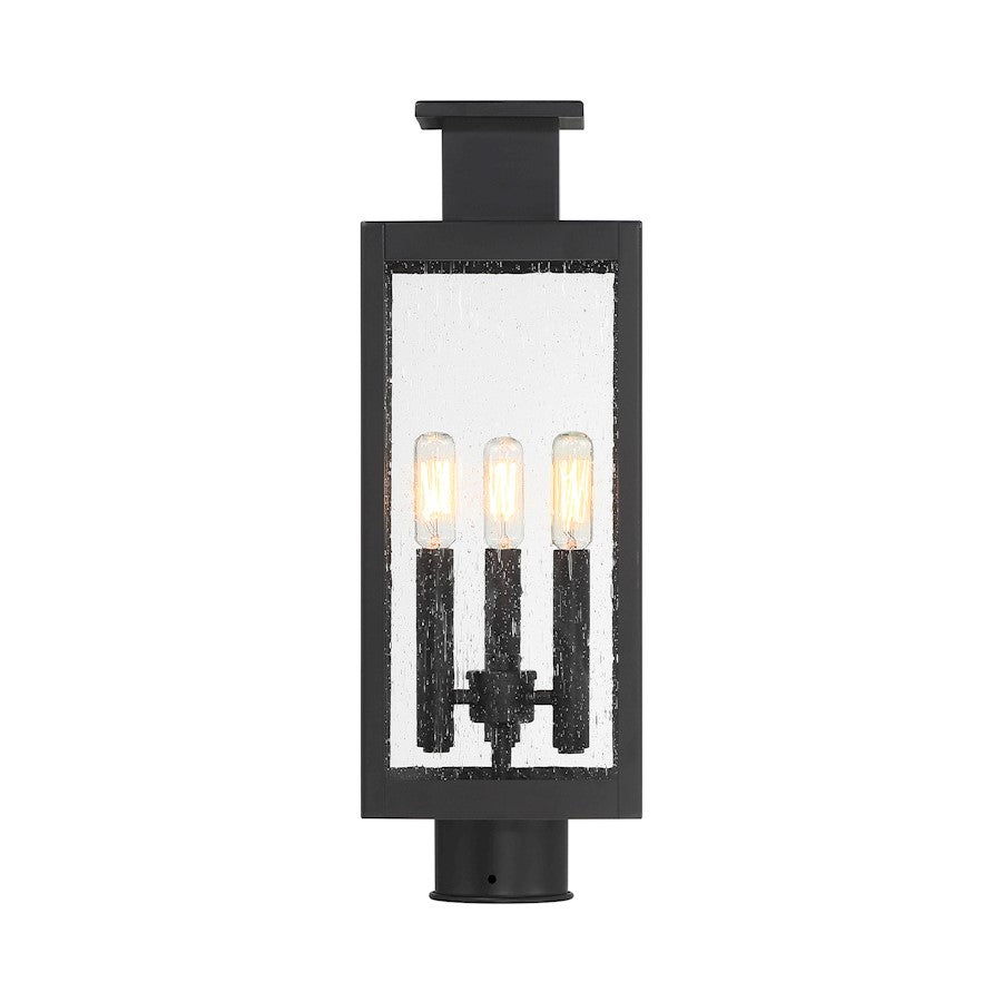 Savoy House Ascott 3-Light Outdoor Post Lantern, Matte Black