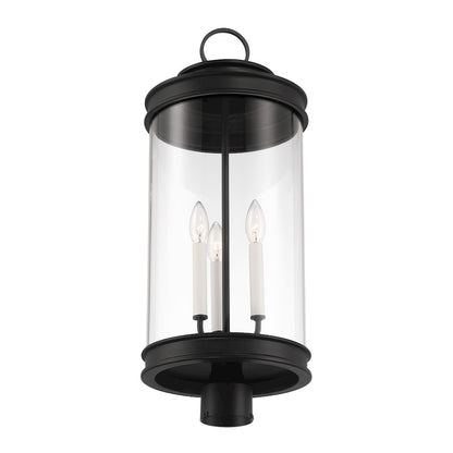 Savoy House Englewood 3-Light Outdoor Post Lantern, Matte Black