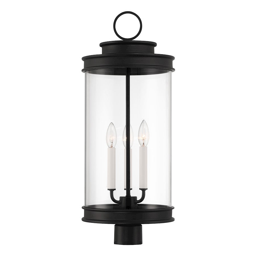 Savoy House Englewood 3-Light Outdoor Post Lantern, Matte Black