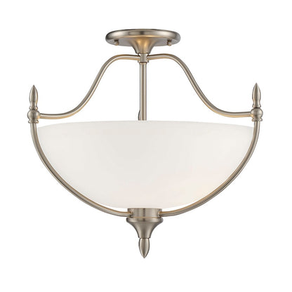 Savoy House Herndon 3-Light Ceiling Light, Satin Nickel