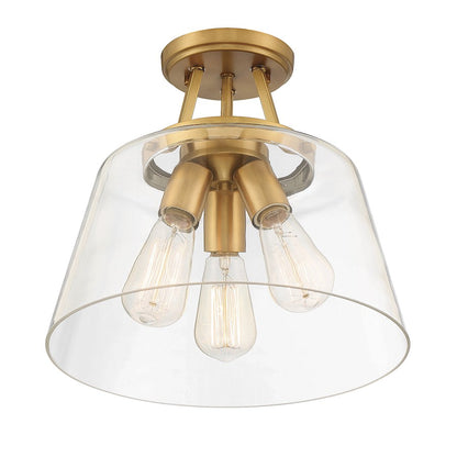 Savoy House Calhoun 3-Light Ceiling Light, Warm Brass