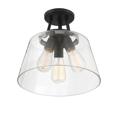 Savoy House Calhoun 3-Light Ceiling Light, Matte Black