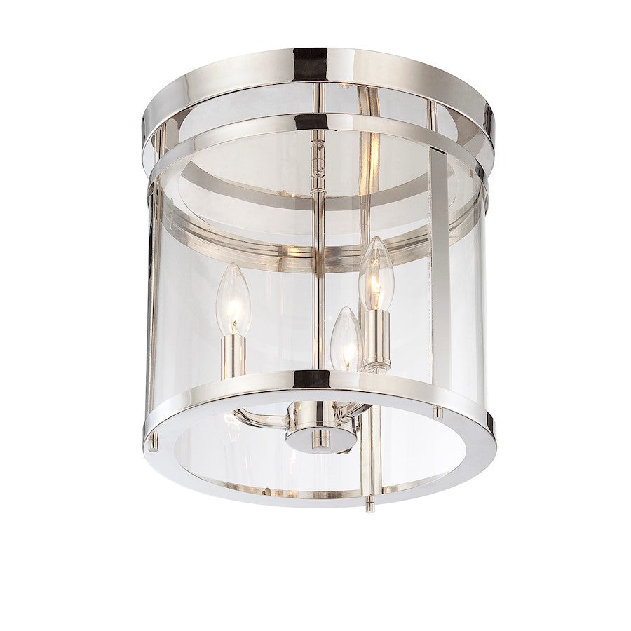 Savoy House Penrose 3-Light Ceiling Light, Polished Nickel