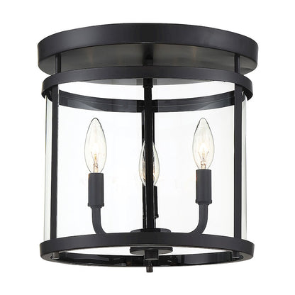 Savoy House Penrose 3 Light Flush Mount, Black