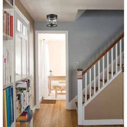 Savoy House Penrose 3 Light Flush Mount, Black