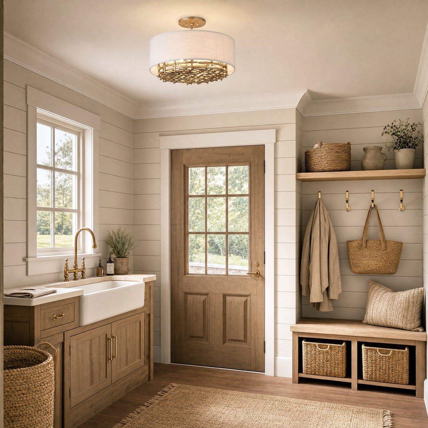 Savoy House Cameo 4-Light Conv Semi-Flush/Pendant, Campagne Luxe