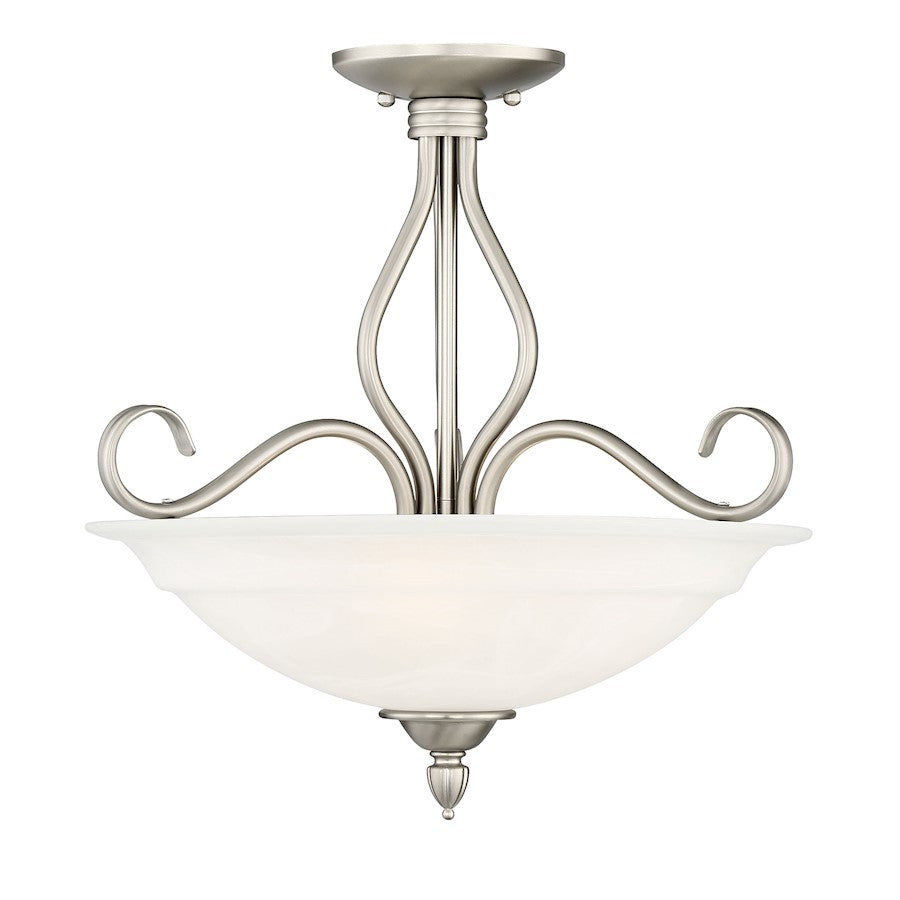 Savoy House Polar 3 Light Semi-Flush, Pewter
