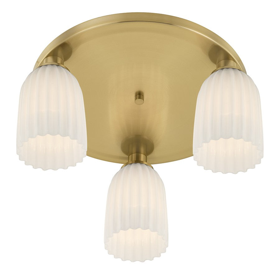 Savoy House Essentials Baldwin 3Lt Flush Mount, Noble Brass