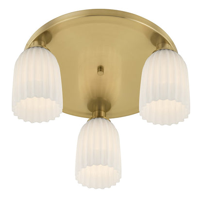 Savoy House Essentials Baldwin 3Lt Flush Mount, Noble Brass