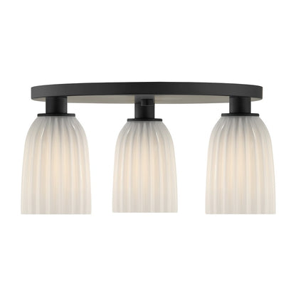 Savoy House Essentials Baldwin 3Lt Flush Mount, Black/White