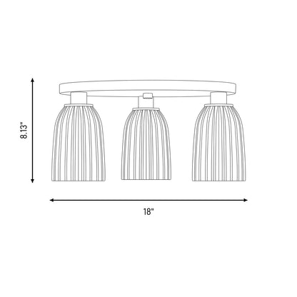 Savoy House Essentials Baldwin 3Lt Flush Mount, Black/White