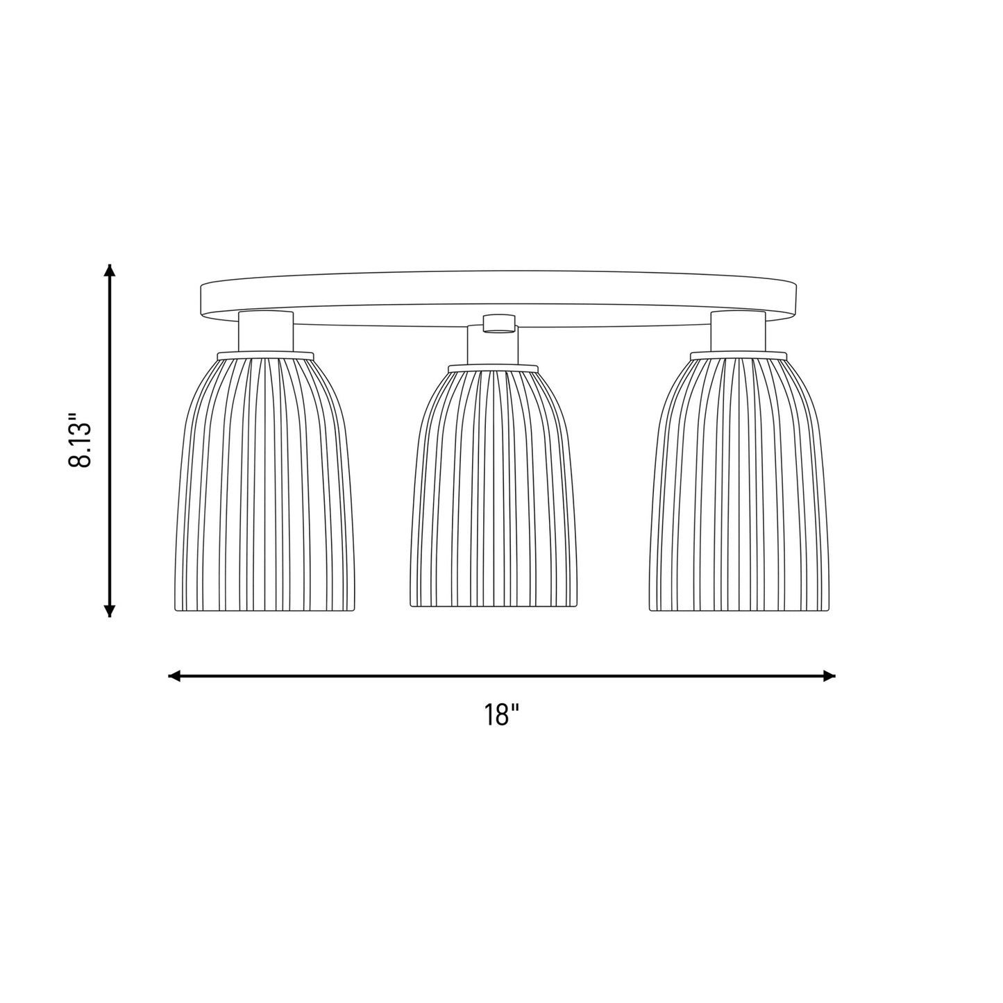 Savoy House Essentials Baldwin 3Lt Flush Mount, Black/White