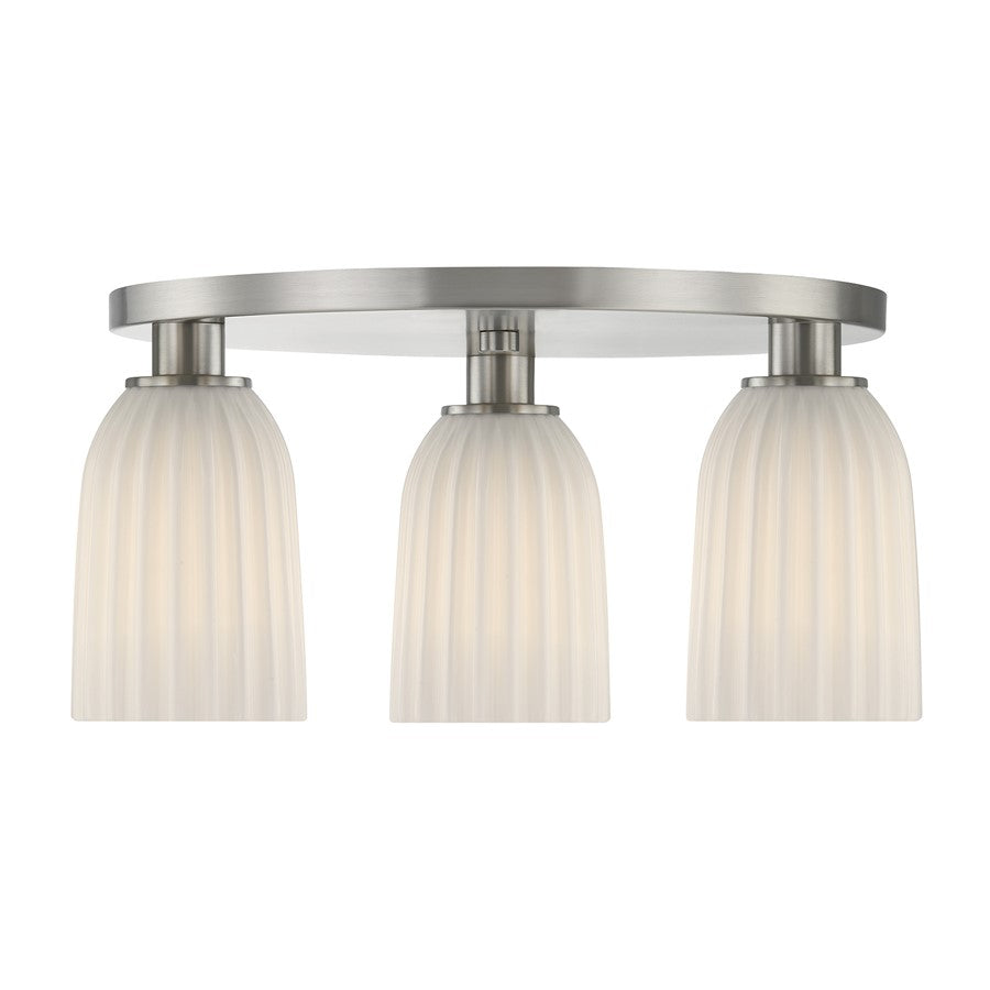 Savoy House Essentials Baldwin 3Lt Flush Mount, Satin Nickel