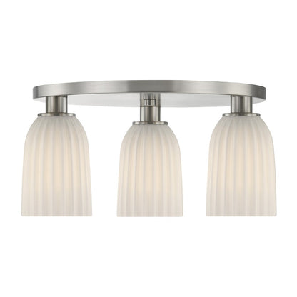 Savoy House Essentials Baldwin 3Lt Flush Mount, Satin Nickel
