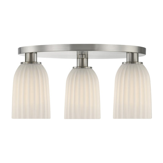 Savoy House Essentials Baldwin 3Lt Flush Mount, Satin Nickel