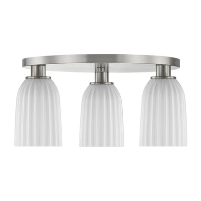 Savoy House Essentials Baldwin 3Lt Flush Mount, Satin Nickel