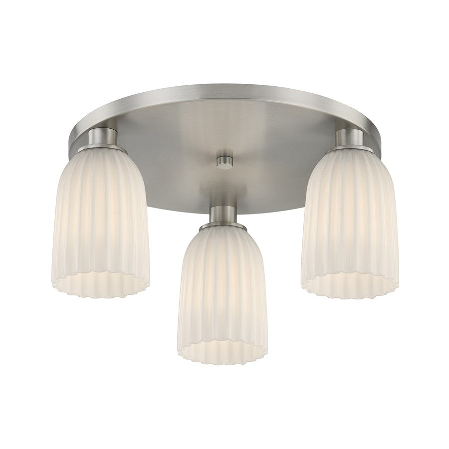 Savoy House Essentials Baldwin 3Lt Flush Mount, Satin Nickel