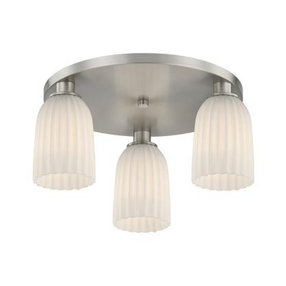 Savoy House Essentials Baldwin 3Lt Flush Mount, Satin Nickel