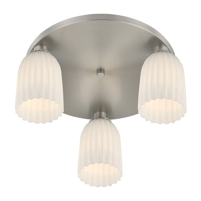Savoy House Essentials Baldwin 3Lt Flush Mount, Satin Nickel