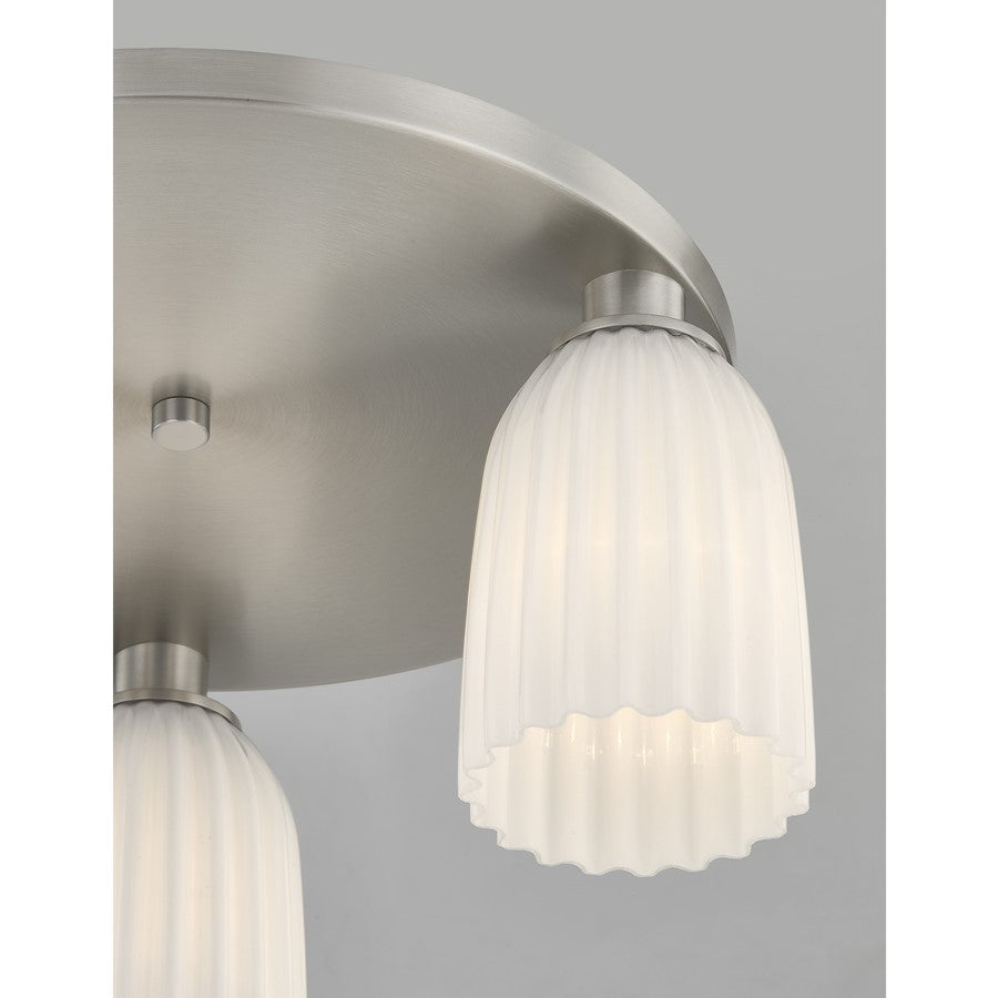Savoy House Essentials Baldwin 3Lt Flush Mount, Satin Nickel
