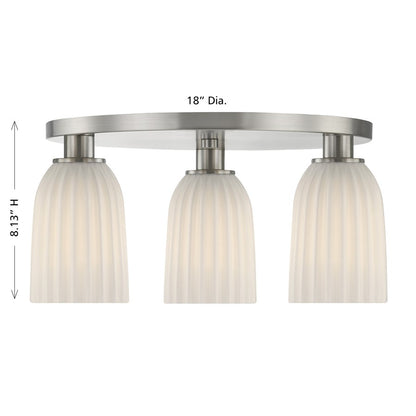 Savoy House Essentials Baldwin 3Lt Flush Mount, Satin Nickel