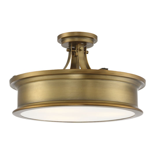 Savoy House Watkins 3-Light 9" Ceiling Light, Warm Brass - 6-134-3-322