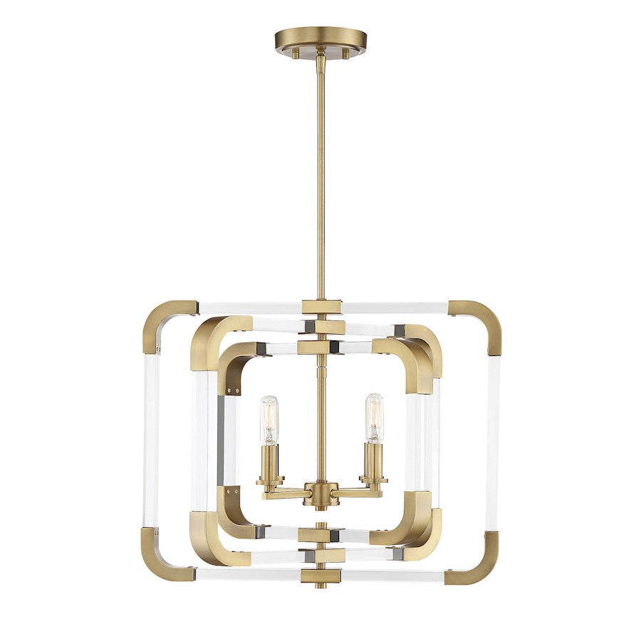 Savoy House Rotterdam 4Lt Convertible Semi-Flush/Pendant, Brass - 6-1662-4-322