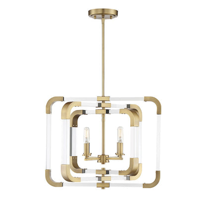 Savoy House Rotterdam 4Lt Convertible Semi-Flush/Pendant, Brass - 6-1662-4-322