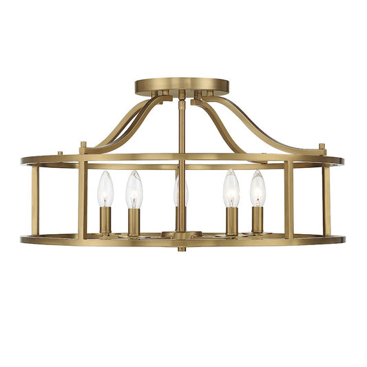 Savoy House Stockton 5-Light Ceiling Light, Warm Brass - 6-1679-5-322