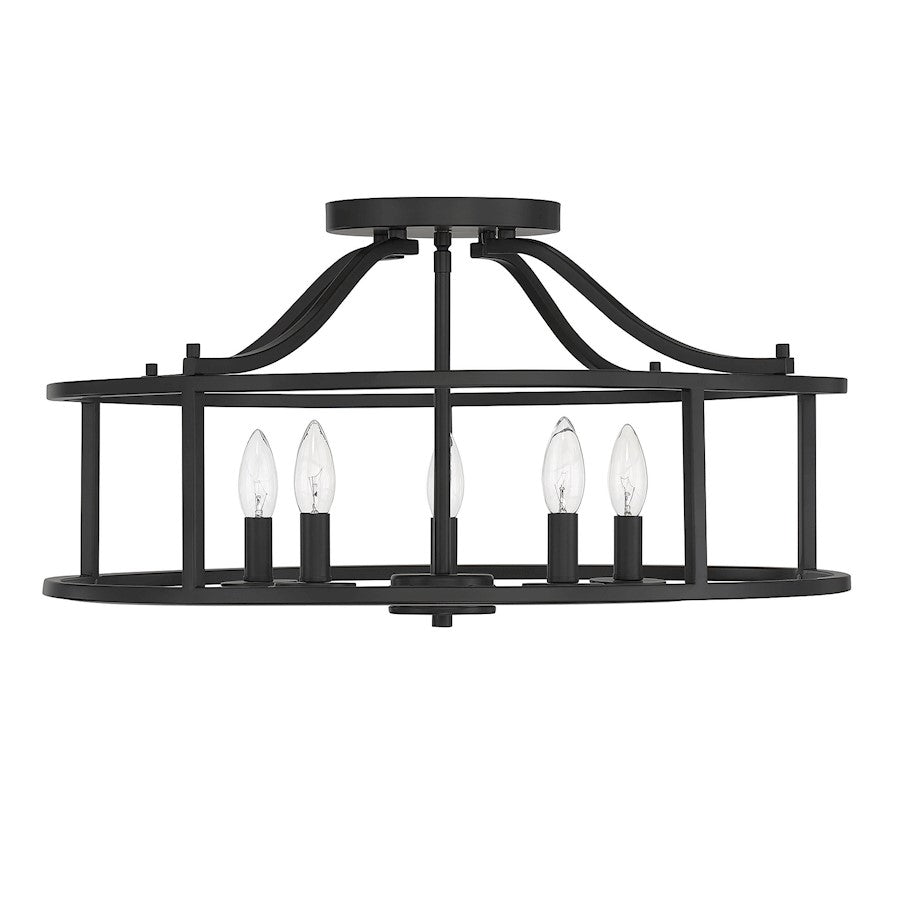 Savoy House Stockton 5-Light Ceiling Light, Matte Black