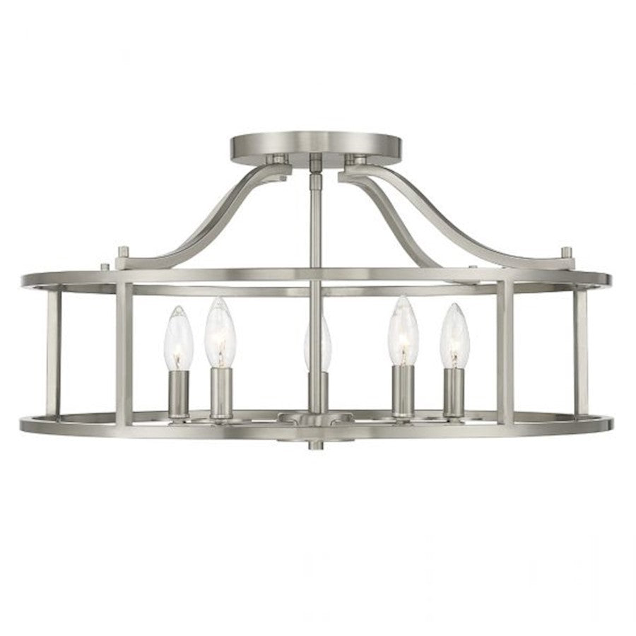 Savoy House Stockton 5-Light Ceiling Light, Satin Nickel - 6-1679-5-SN