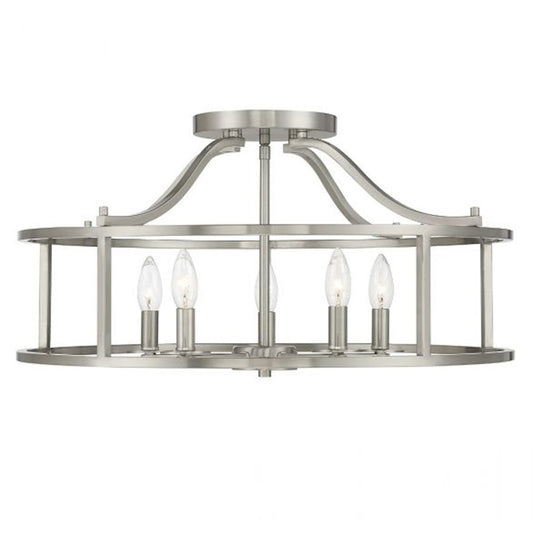 Savoy House Stockton 5-Light Ceiling Light, Satin Nickel