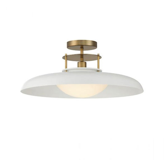 Savoy House Gavin 1-Light Ceiling Light, White/Warm Brass Accents - 6-1685-1-142