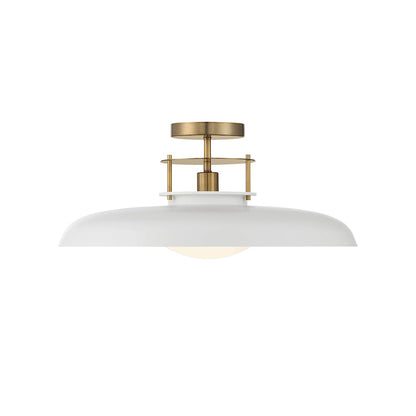 Savoy House Gavin 1-Light Ceiling Light, White/Warm Brass Accents