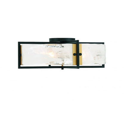 Savoy House Hayward 4 Light Ceiling, Black/Brass/Strie Piastra