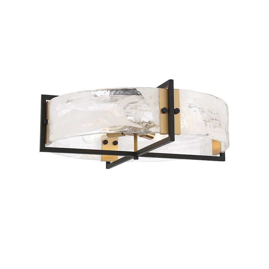 Savoy House Hayward 4Lt Ceiling Light, Black/Brass